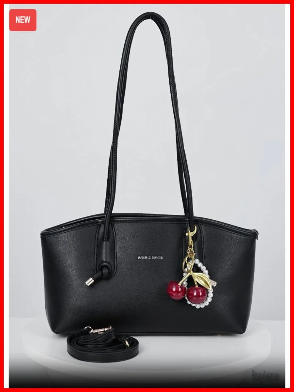 Faux Leather Tote Bag for Women Hobo Purse Crossbody Shoulder Bag with Cherry